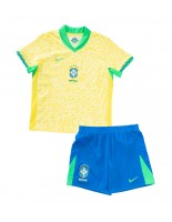 Brazílie Domácí dres pro děti Copa America 2024 Krátký Rukáv (+ trenýrky)